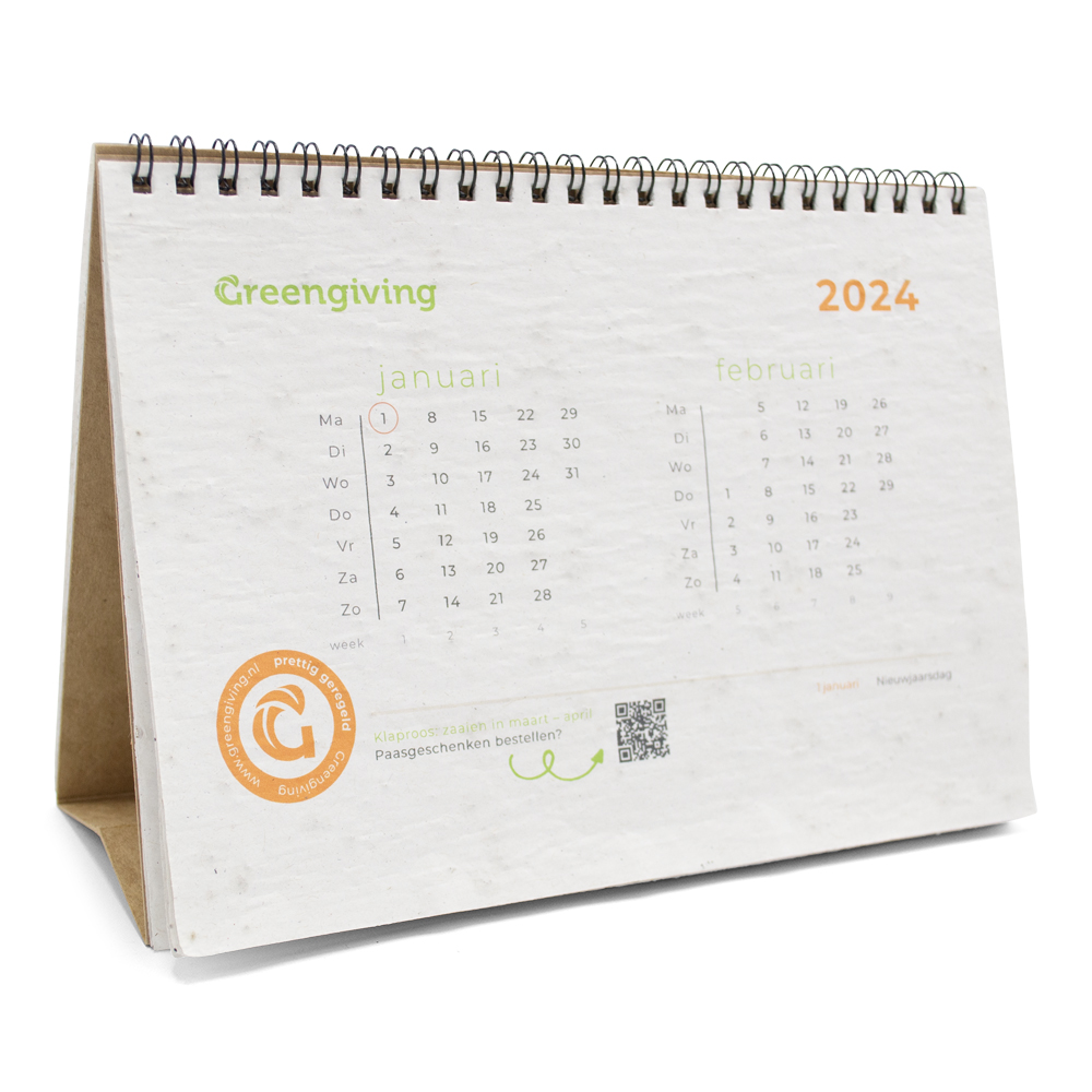 Seed paper desk calendar